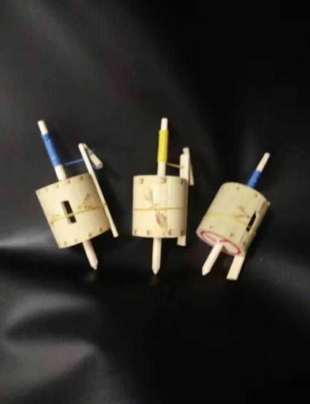 Traditional Bamboo Spinning Tops Set | Handmade Wooden Gasing Toy Cultural Gift Indonesia