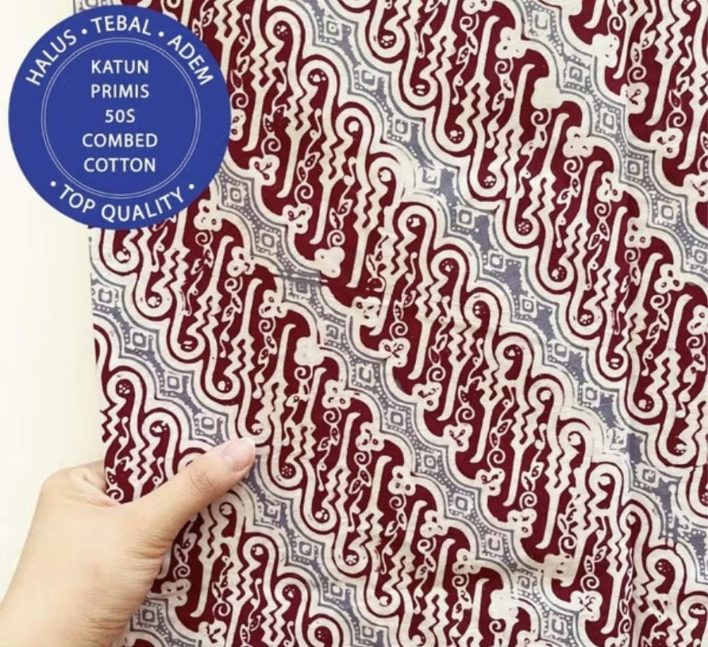 Handmade Batik Fabric – Solo Cap – 50s Combed Cotton – Large 200x115cm – Random Unique Pattern – Indonesian