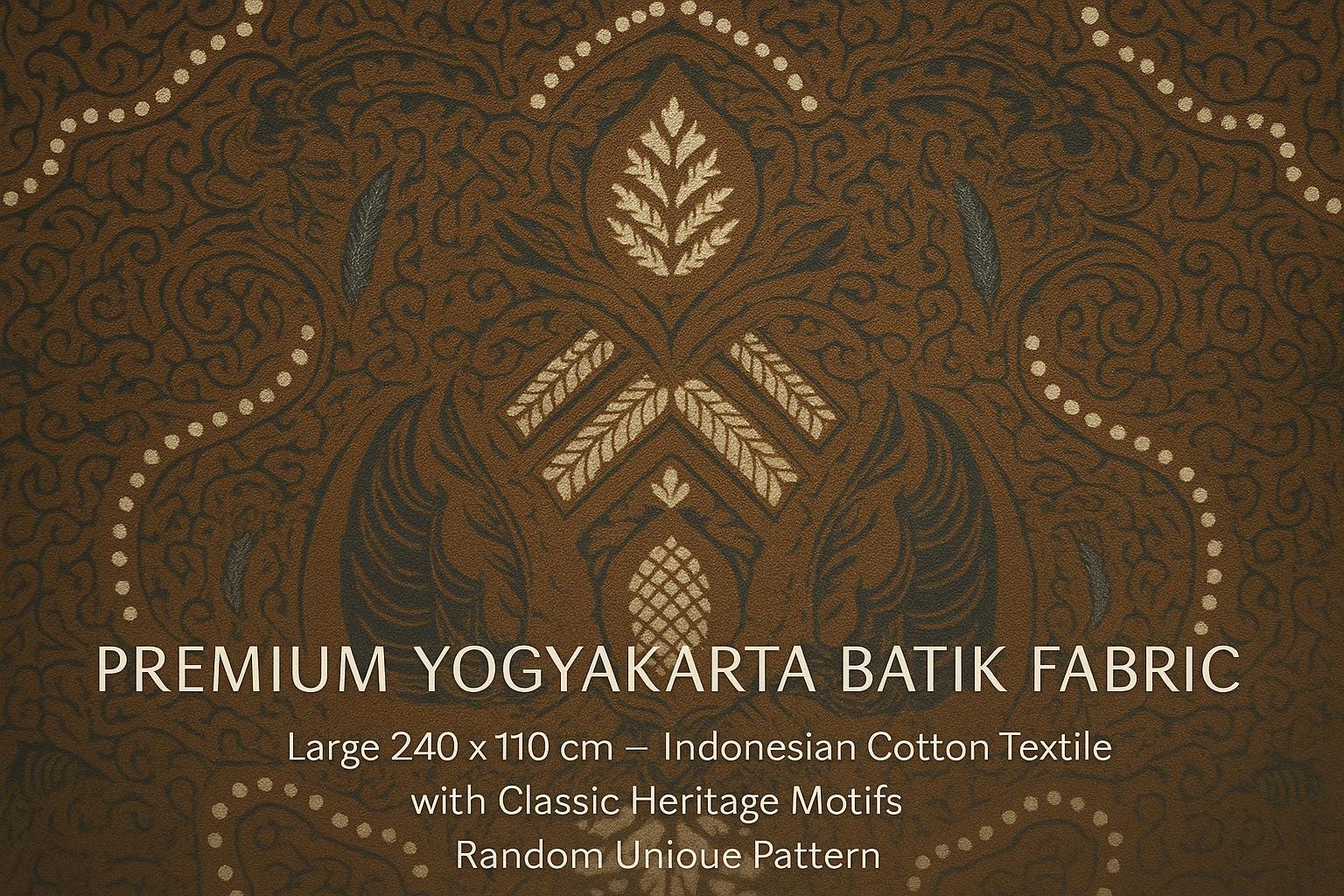 Yogyakarta Batik Fabric Large 240×110 cm | Unique Indonesian Cotton Textile Heritage Motifs