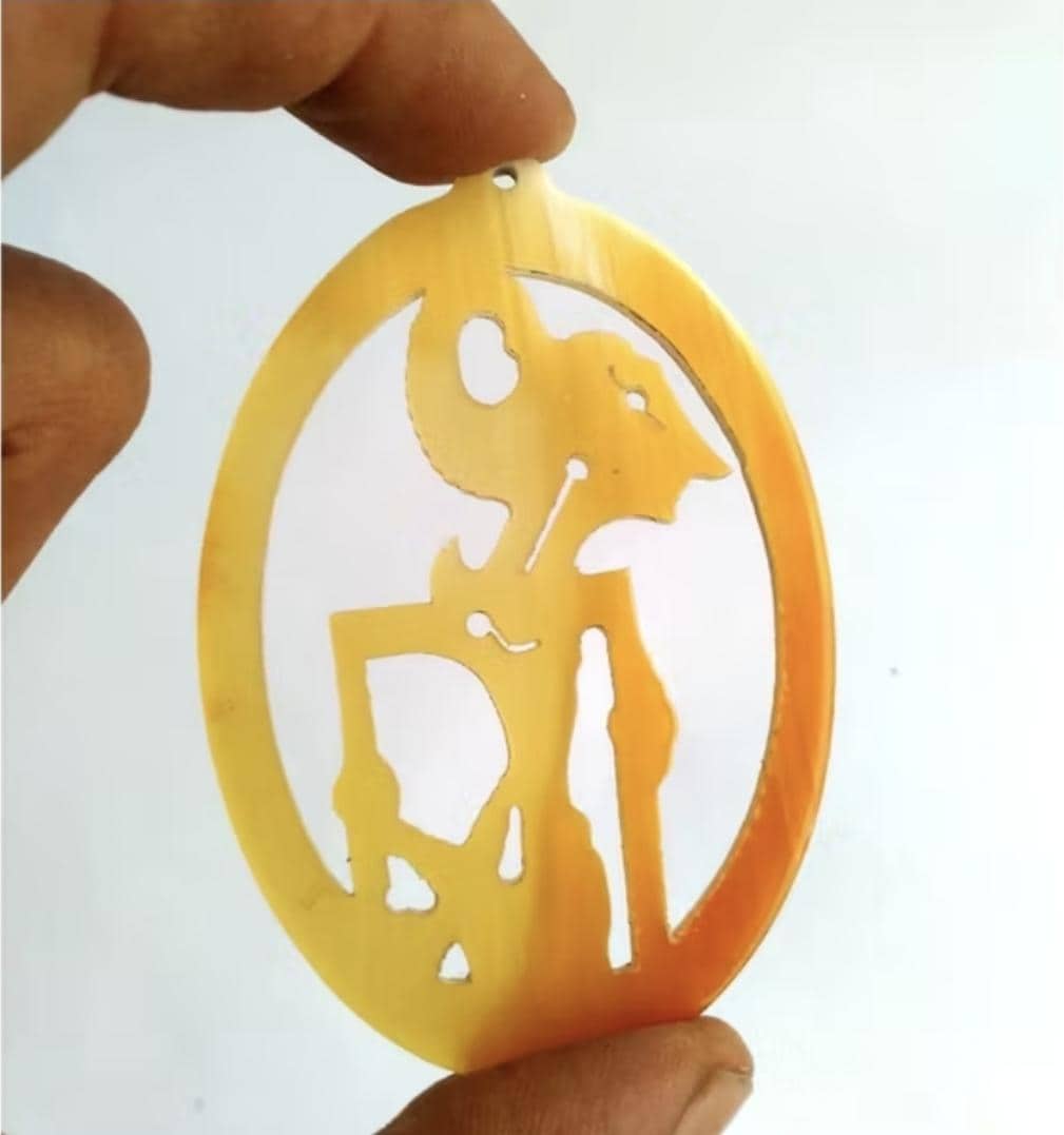 Buffalo Horn Wayang Pendant | Balinese Leak Carving | Handmade Indonesian Ethnic Charm | Pendant Only