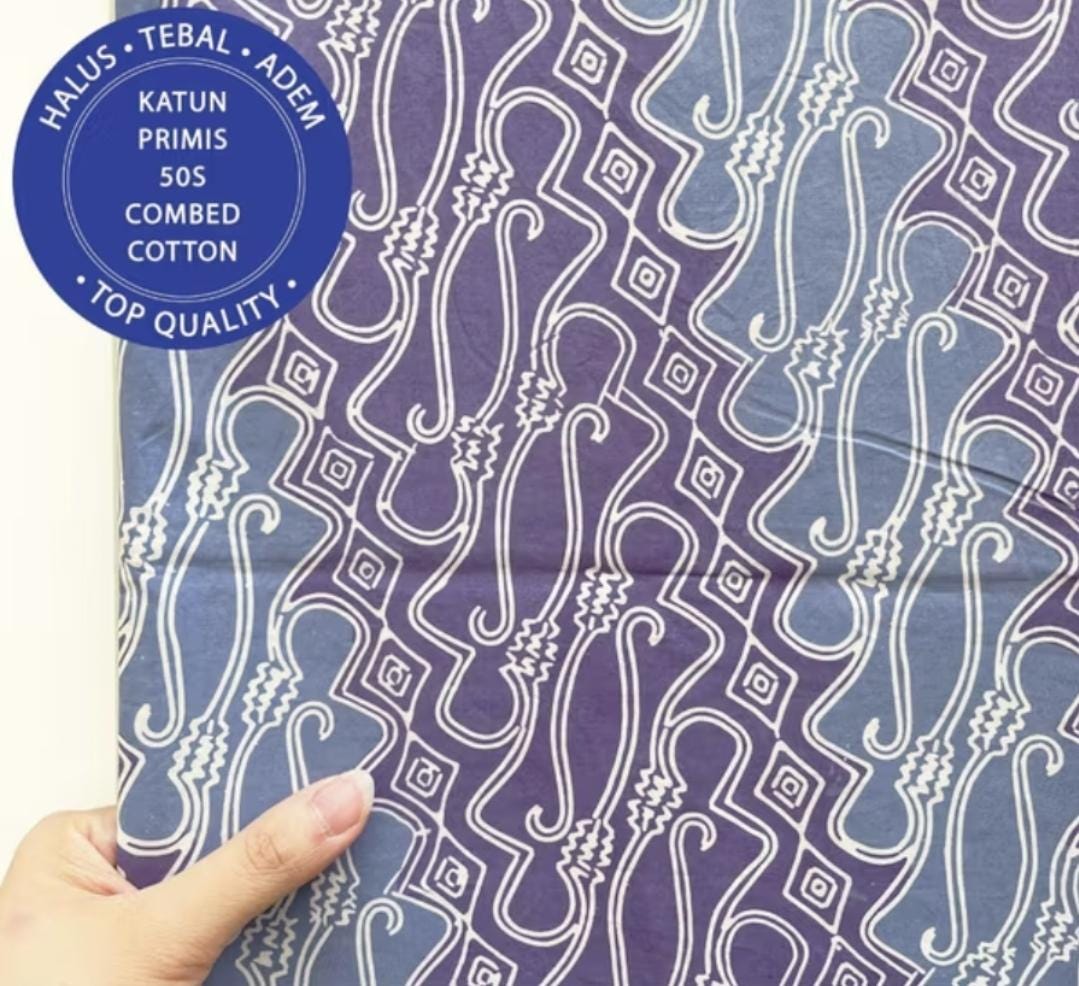 Handmade Batik Fabric – Solo Cap – 50s Combed Cotton – Large 200x115cm – Random Unique Pattern – Indonesian