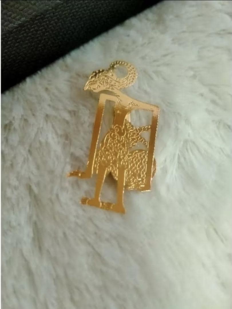 Handmade Ethnic Wayang Brooch, 18K Gold Plated Cultural Jewelry, Unique Boho Pin for Women