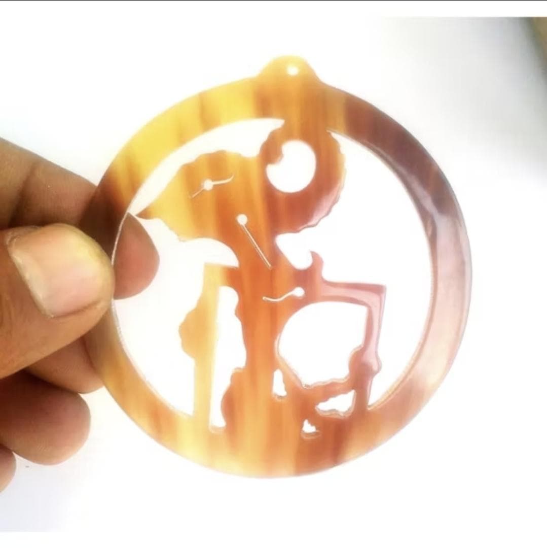 Buffalo Horn Wayang Pendant | Balinese Leak Carving | Handmade Indonesian Ethnic Charm | Pendant Only