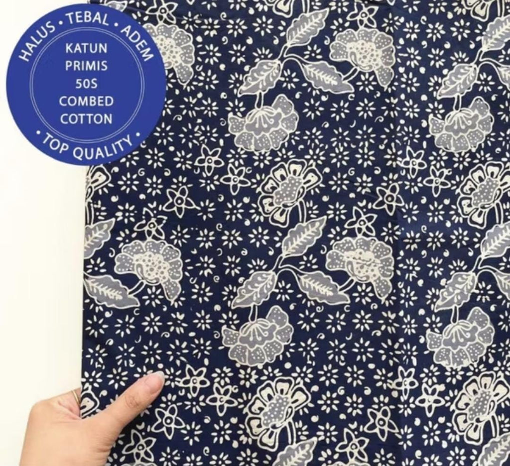 Handmade Batik Fabric – Solo Cap – 50s Combed Cotton – Large 200x115cm – Random Unique Pattern – Indonesian