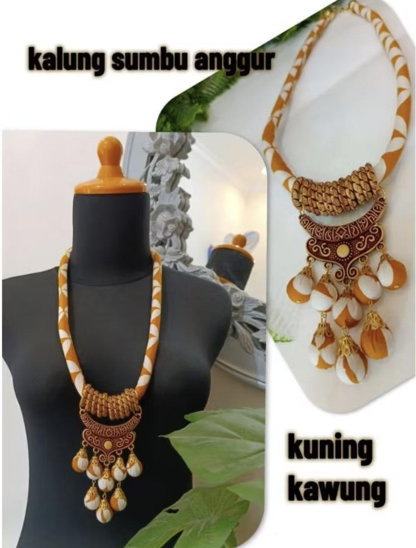 Indonesian Batik Women Necklace | Handmade Ethnic Jewelry | Artisan Boho Wooden Beads Statement Festivals Gifts