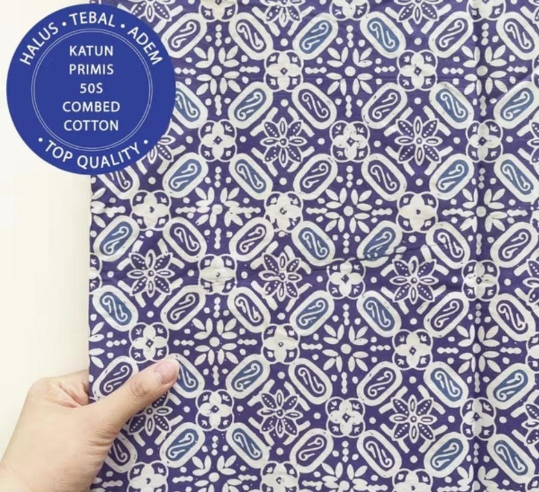 Handmade Batik Fabric – Solo Cap – 50s Combed Cotton – Large 200x115cm – Random Unique Pattern – Indonesian
