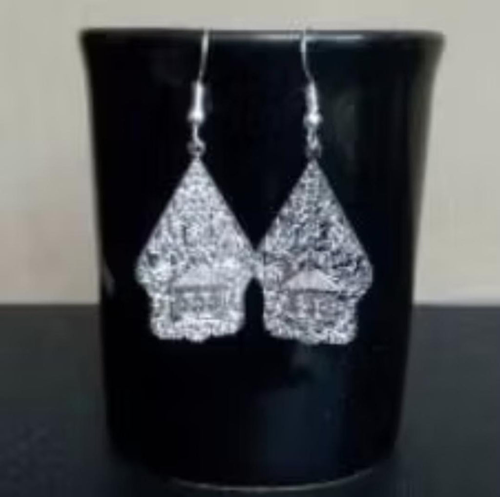 Handmade Wayang Shadow Earrings, Silver Plated Ethnic Jewelry, Bohemian Statement Dangle Earrings for Women