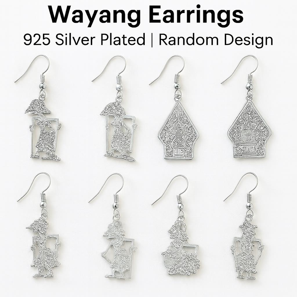 Handmade Wayang Shadow Earrings, Silver Plated Ethnic Jewelry, Bohemian Statement Dangle Earrings for Women