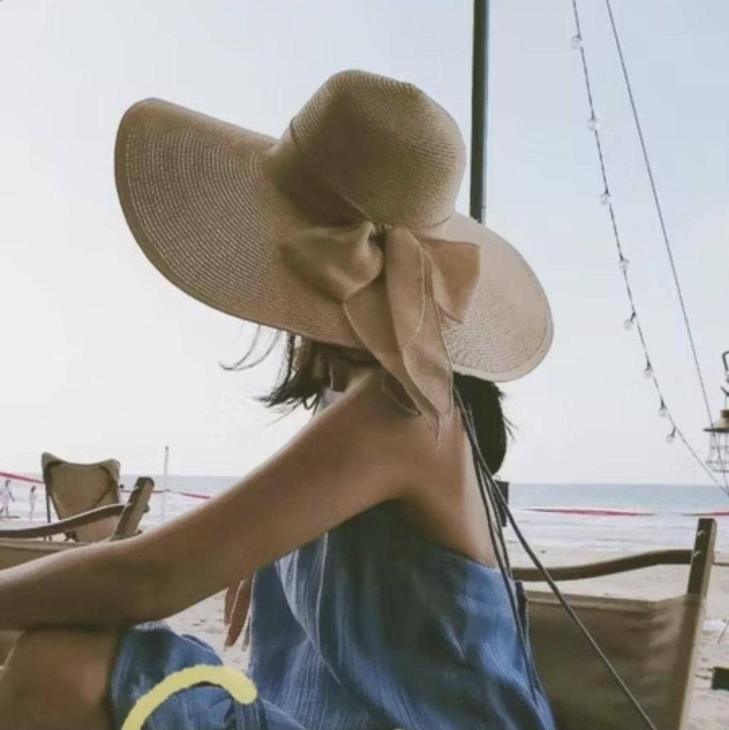 Packable Wide Brim Straw Sun Hat for Women – Foldable Beach, Travel Floppy Summer Hat