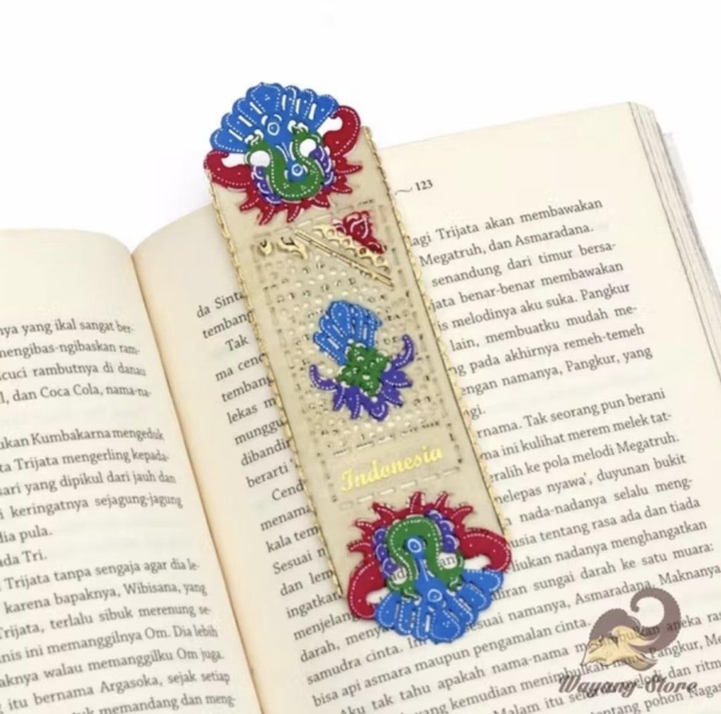 Handmade Leather Wayang Bookmark, Indonesian Shadow Puppet, Cultural Gift, Unique Ethnic Reading Accessory