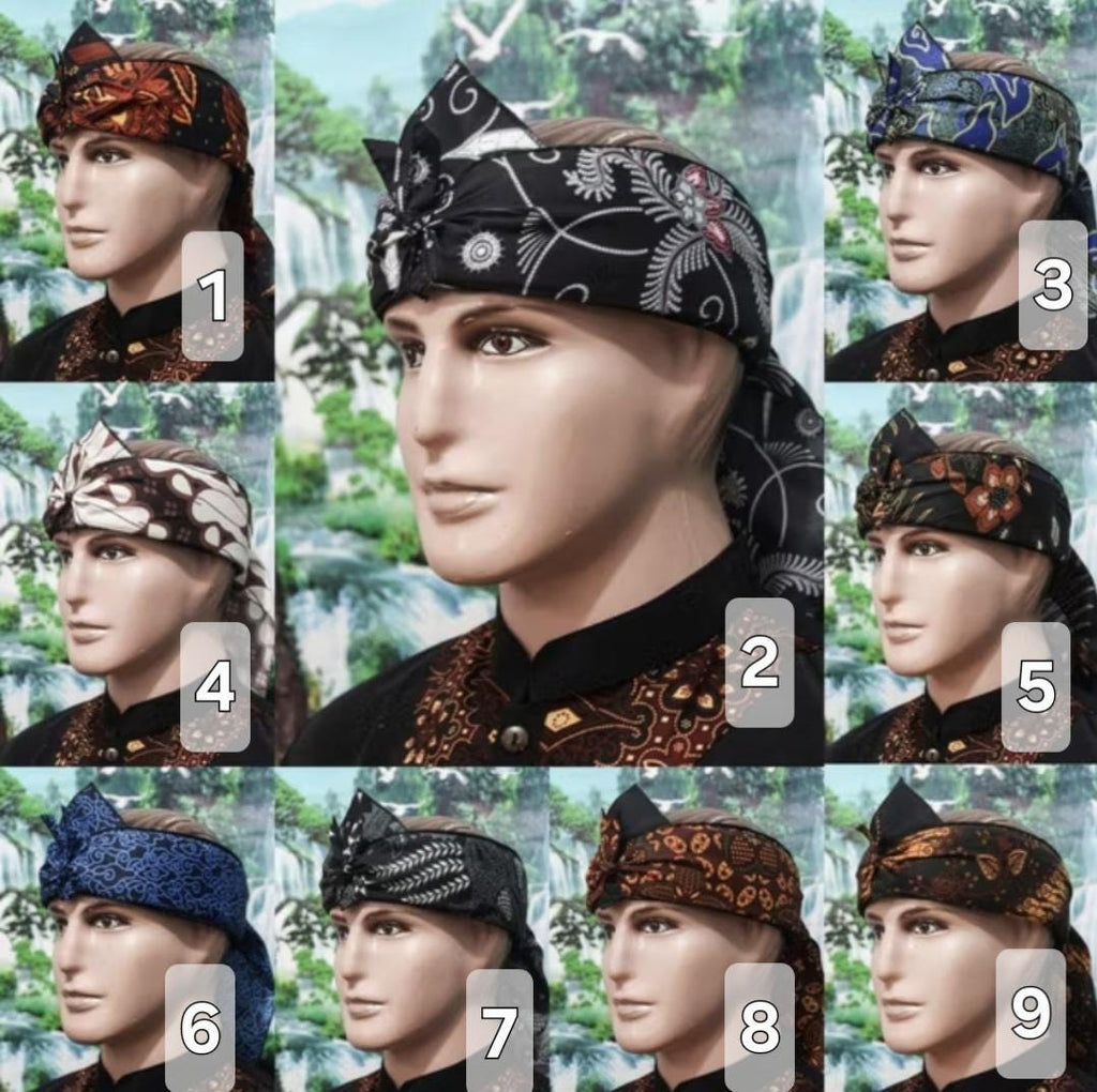 Handmade Batik Udeng Headbands | Traditional Indonesian Cultural Bandana Set, Men’s Gift