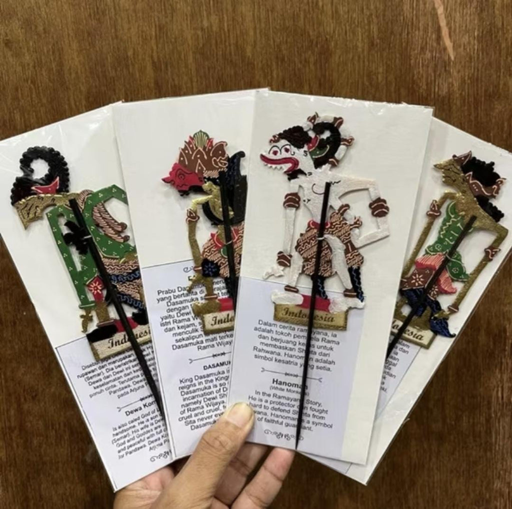 Mini Leather Wayang Puppets Set | Indonesian Shadow Puppets Cultural Home Decor Handmade