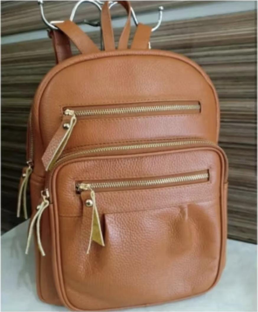 Convertible Leather Backpack Purse – Genuine Cowhide, Multi-Pocket Daypack, Travel Work Bag, Gift for Her