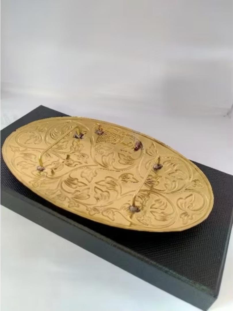 Large Brass Sash Buckle 15-17cm Statement Waist Plate Antique Gold Batik Kebaya Belt Indonesian