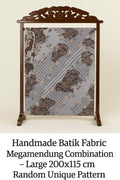 Handmade Batik Fabric Megamendung Combination – Large 200x115 cm Indonesian Cotton Textile – Random Unique Pattern