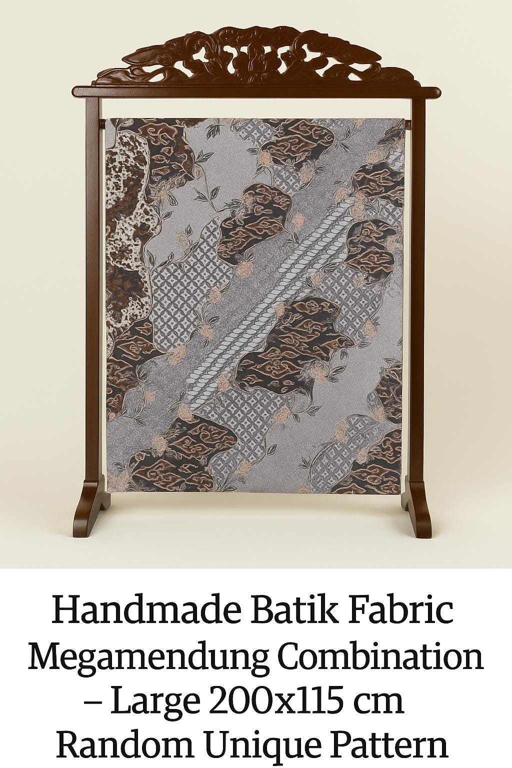 Handmade Batik Fabric Megamendung Combination – Large 200x115 cm Indonesian Cotton Textile – Random Unique Pattern