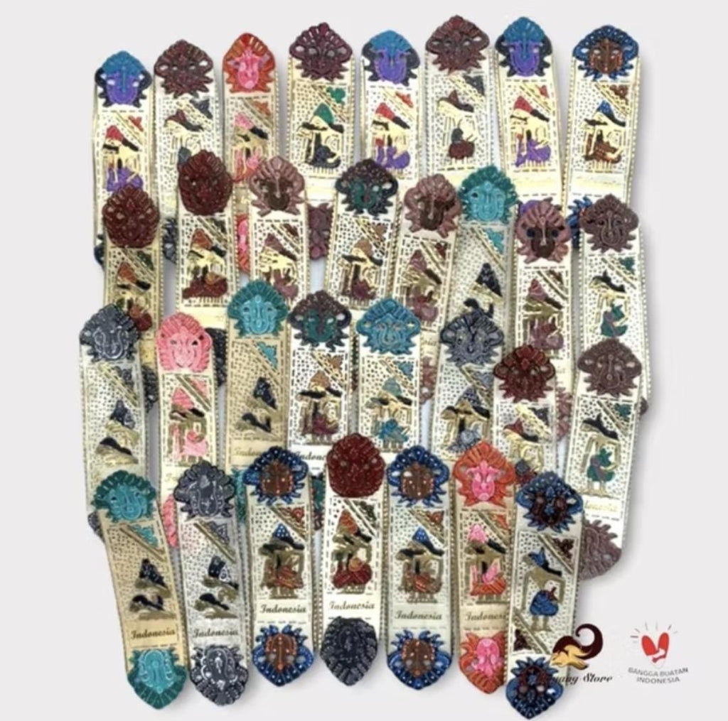 Handmade Leather Wayang Bookmark, Indonesian Shadow Puppet, Cultural Gift, Unique Ethnic Reading Accessory