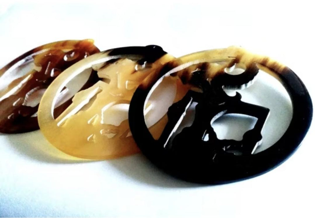 Buffalo Horn Wayang Pendant | Balinese Leak Carving | Handmade Indonesian Ethnic Charm | Pendant Only