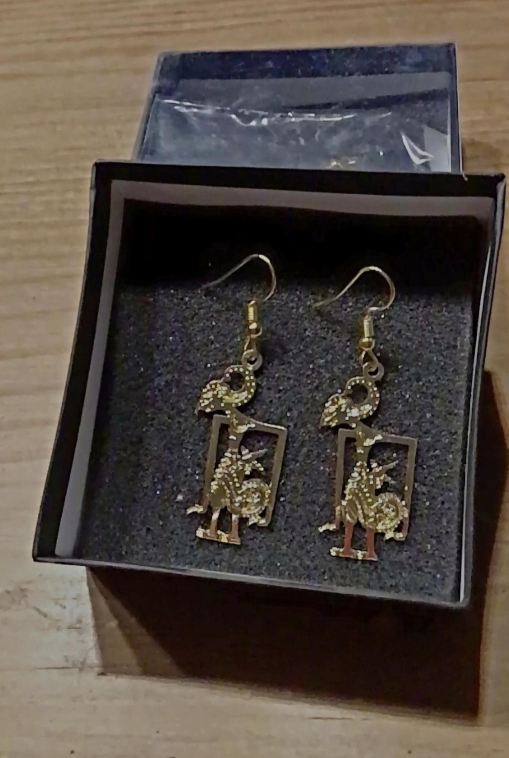 Wayang Earrings 18K Gold Plated Brass | Indonesian Boho Ethnic Dangle Festival Jewelry Gift Statement