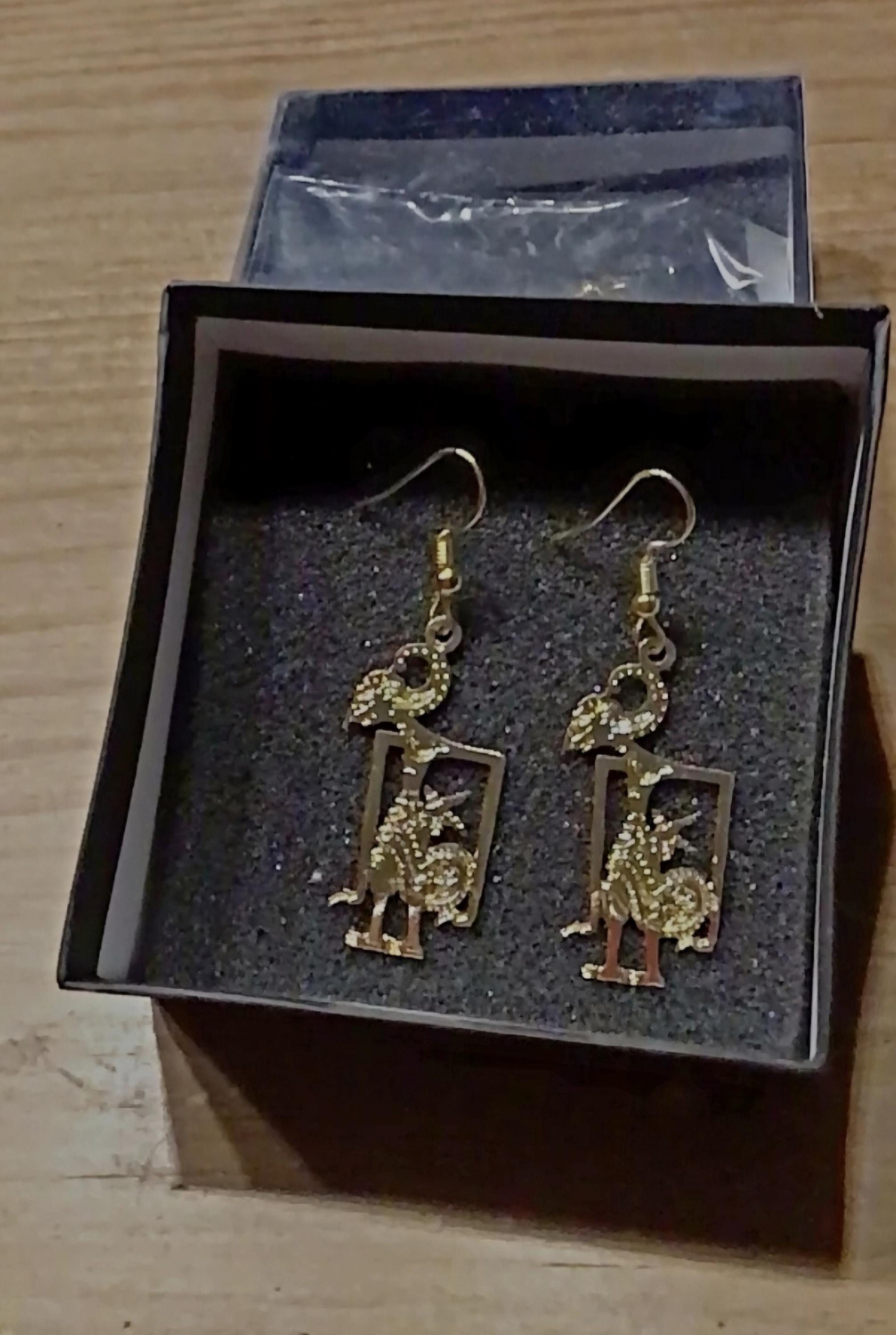 Wayang Earrings 18K Gold Plated Brass | Indonesian Boho Ethnic Dangle Festival Jewelry Gift Statement