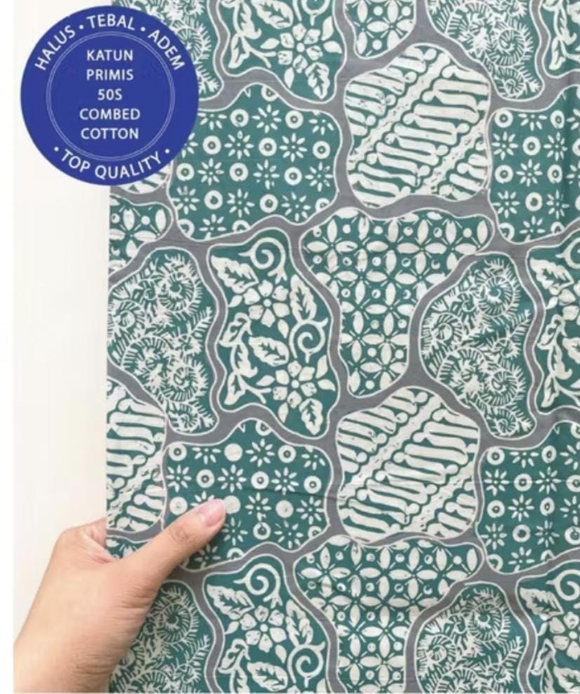 Handmade Batik Fabric – Solo Cap – 50s Combed Cotton – Large 200x115cm – Random Unique Pattern – Indonesian