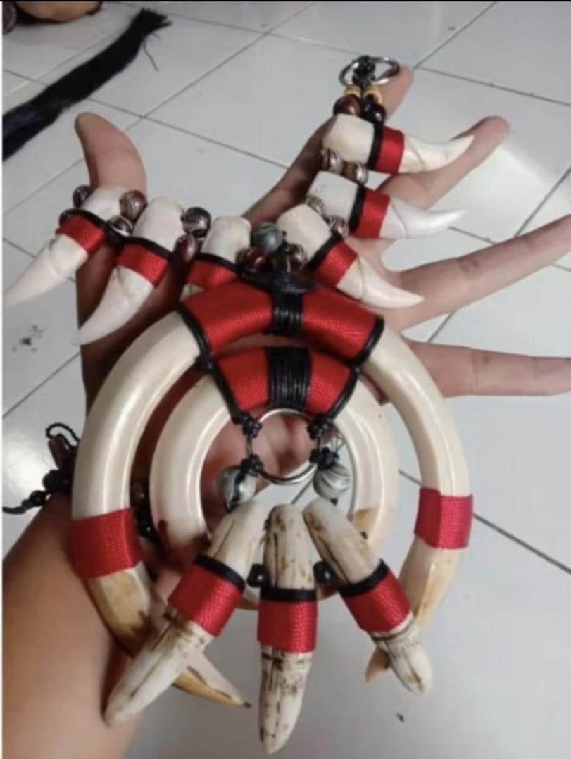 Giant Dayak Tribal Claw Necklace with Skulls | Handmade Boho Gothic Festival Ethnic Statement Jewelry