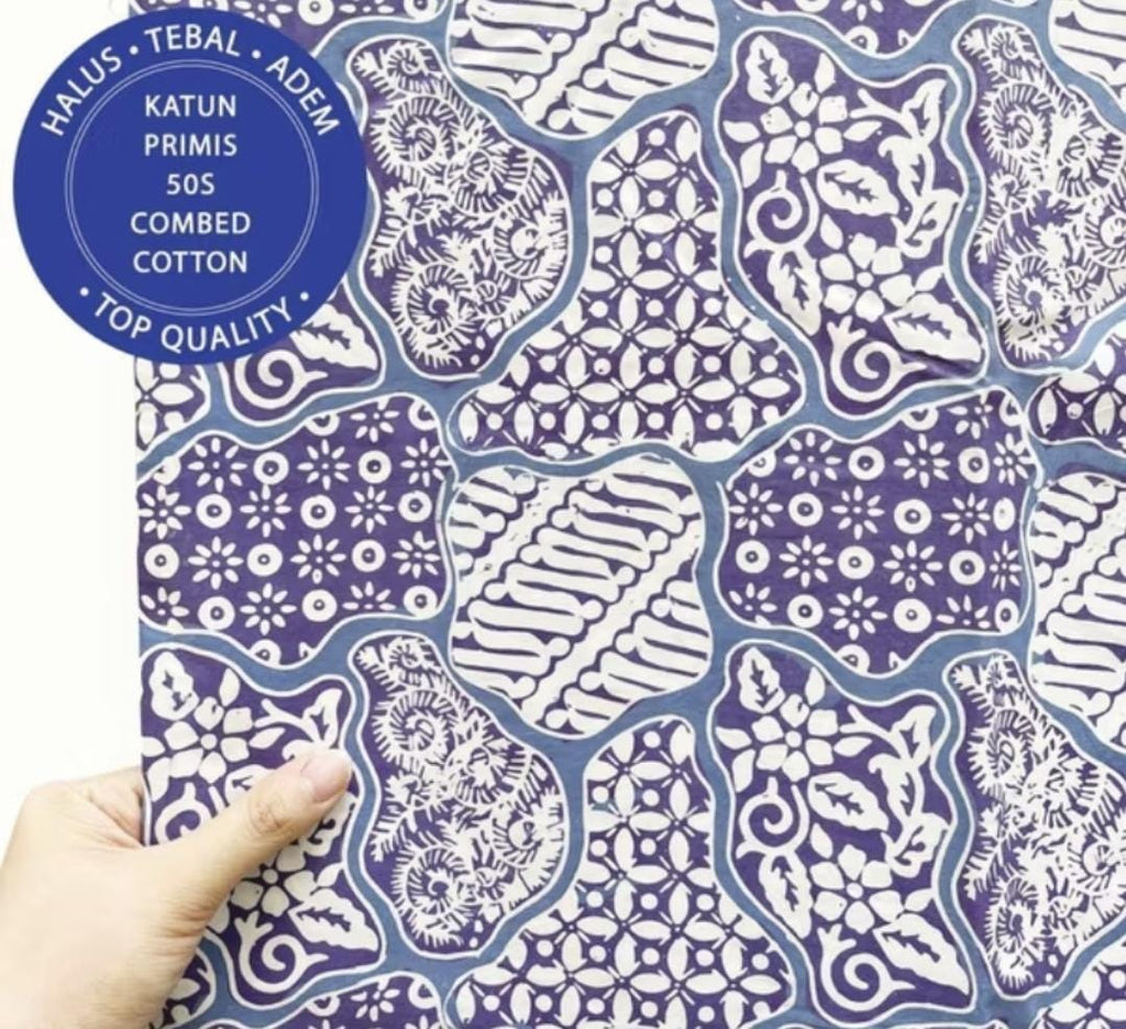 Handmade Batik Fabric – Solo Cap – 50s Combed Cotton – Large 200x115cm – Random Unique Pattern – Indonesian