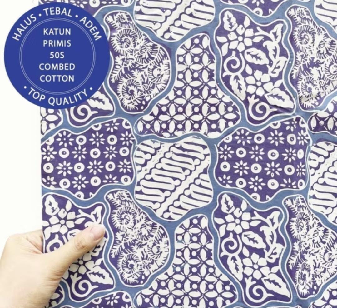 Handmade Batik Fabric – Solo Cap – 50s Combed Cotton – Large 200x115cm – Random Unique Pattern – Indonesian