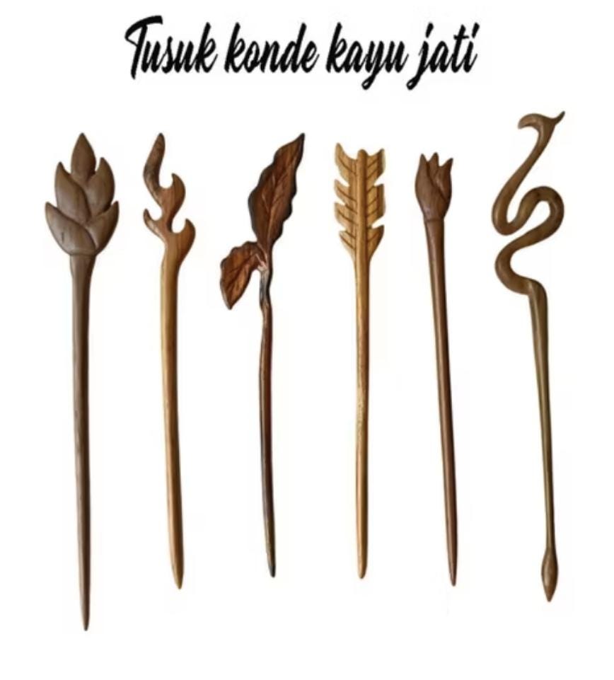 Handmade Teak Wood Hair Sticks Set | 2pcs Boho Bun Pins | Rustic Ethnic Hair Accessories