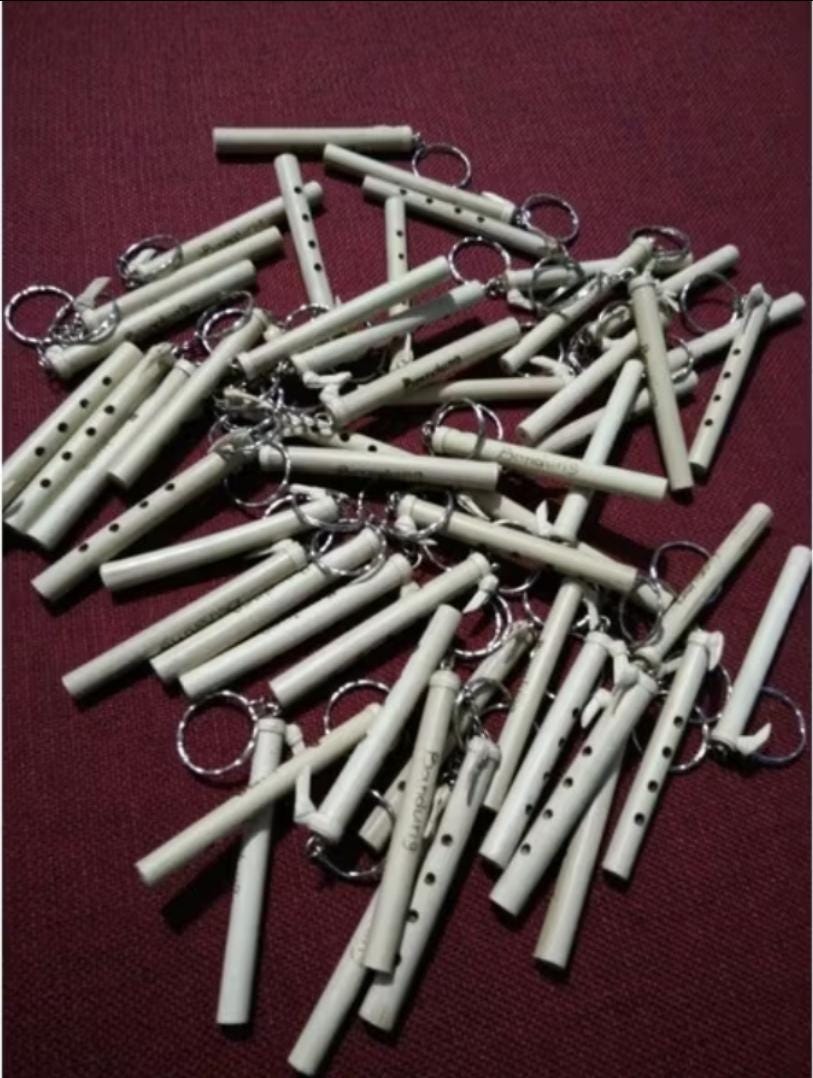 Handmade Bamboo Keychains Set – Mini Flute & Angklung Souvenir Indonesian Cultural Gift