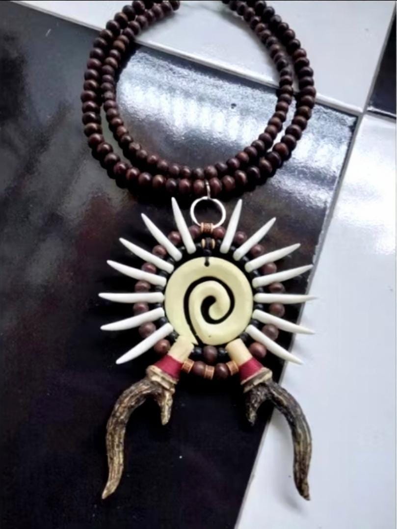 Giant Dayak Tribal Claw Necklace with Skulls | Handmade Boho Gothic Festival Ethnic Statement Jewelry