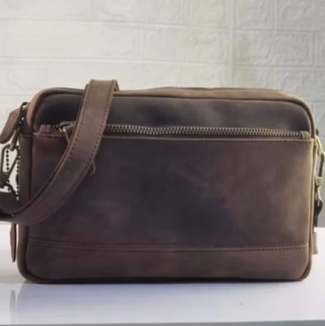 Personalized Leather Wristlet Crossbody, Full-Grain, YKK Zip, Suede Lined, Detachable Strap, Handmade Monogram