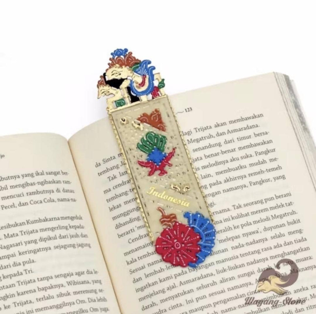 Handmade Leather Wayang Bookmark, Indonesian Shadow Puppet, Cultural Gift, Unique Ethnic Reading Accessory