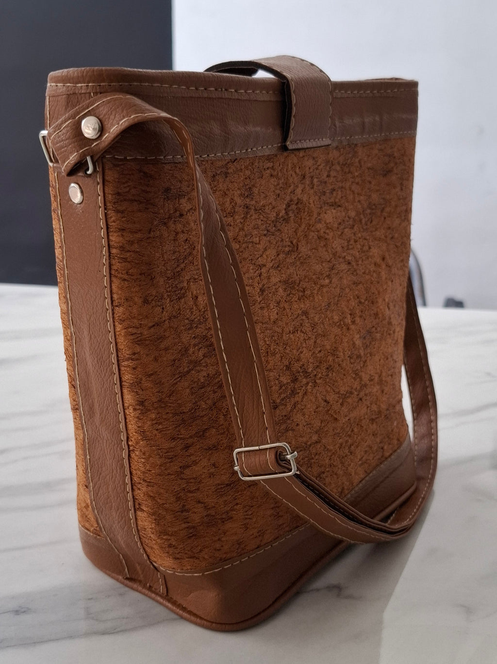 Hand-Painted Bark Cloth Crossbody – Papua Bird-of-Paradise | OOAK Edition 01, 9.4″ × 9.8″, Vegan Leather Trim